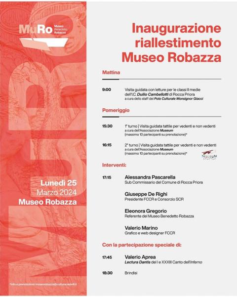 Programma riapertura del Museo Benedetto Robazza