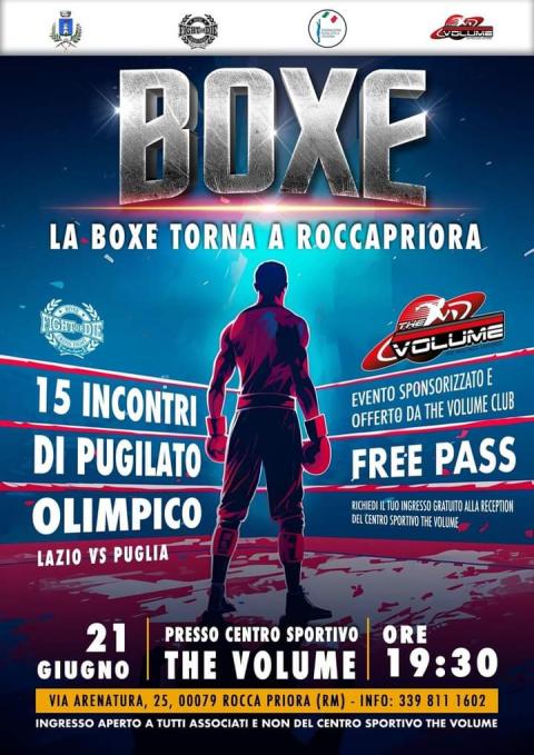 Locandina "La Boxe torna a Rocca Priora"