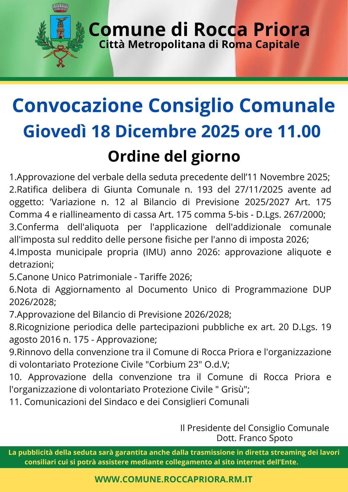 Consiglio Comunale 18 12 2025 